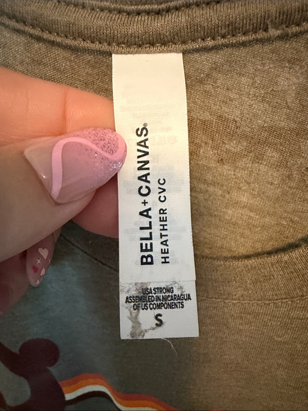 HOTWORX Bella Canvas Olive Graphic Crop Tank with Retro Stripe - Picture 2 of 5